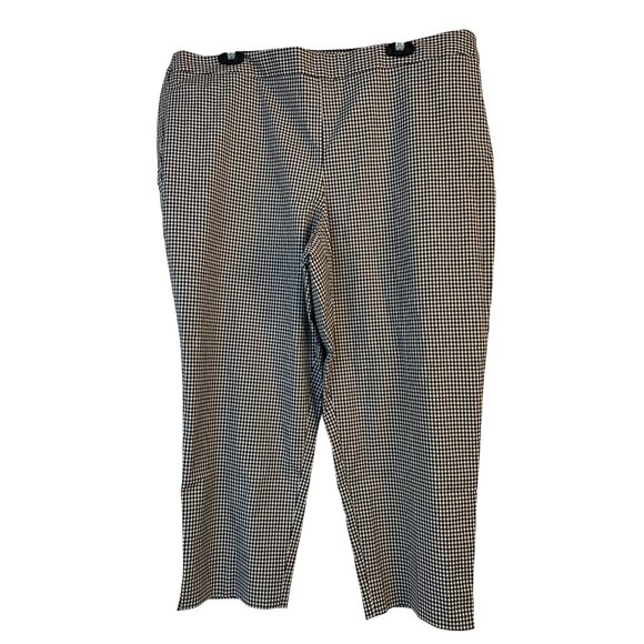 Talbots Gingham Check Side Zip Petite Ankle Pants 16P Cotton Blend NWT 8698 - Picture 7 of 8
